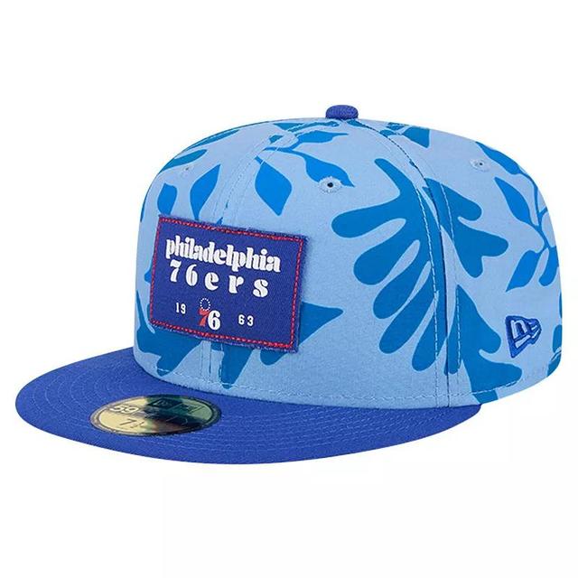 Mens New Era Royal Philadelphia 76ers Palm Fronds 2-Tone 59FIFTY Fitted Hat Product Image