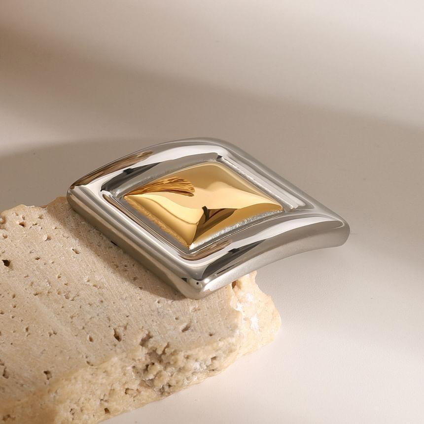 Square Two Tone Brooch Product Image