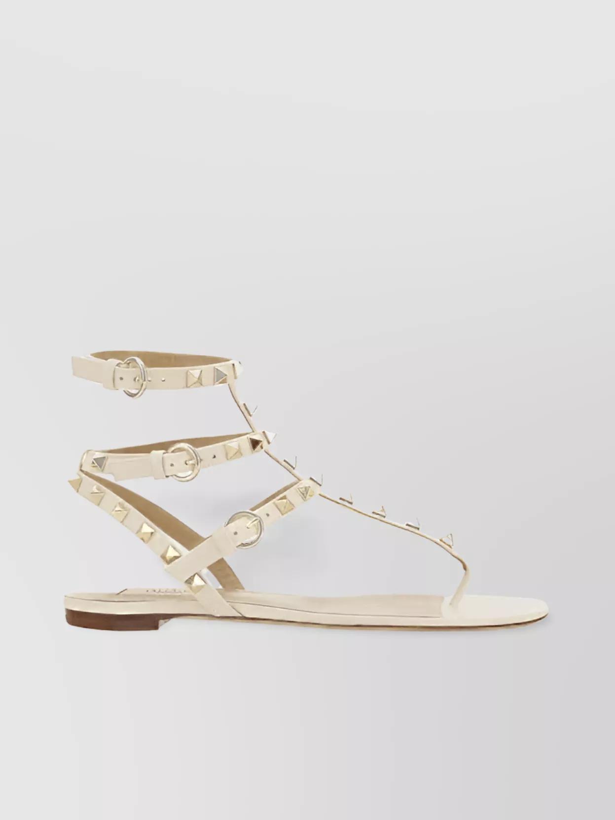 Rockstud Sandals In Beige Product Image