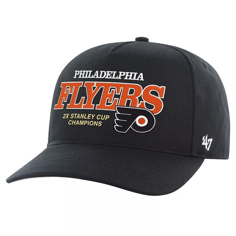 Mens 47 Black Philadelphia Flyers 2X Stanley Cup Champions Penalty Box Hitch Adjustable Hat Product Image