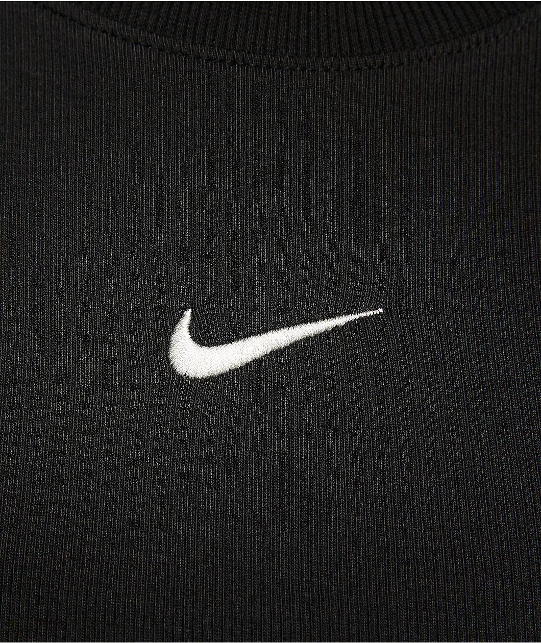 Nike Sportswear Chill Knit Black Ribbed Crop Tank Top Product Image