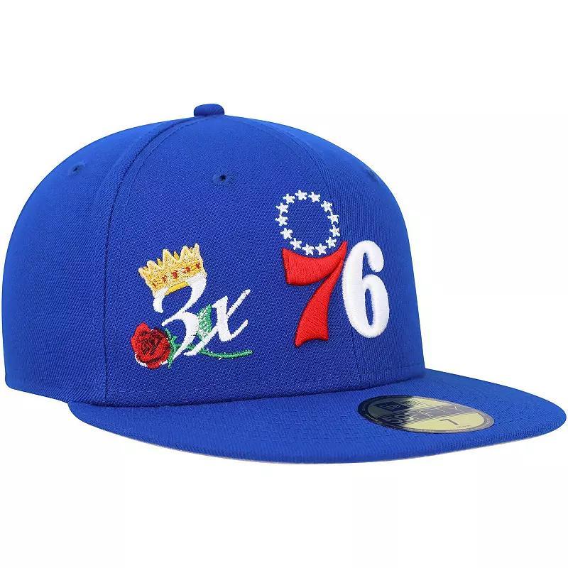 Mens New Era Royal Philadelphia 76ers Crown Champs 59FIFTY Fitted Hat Product Image