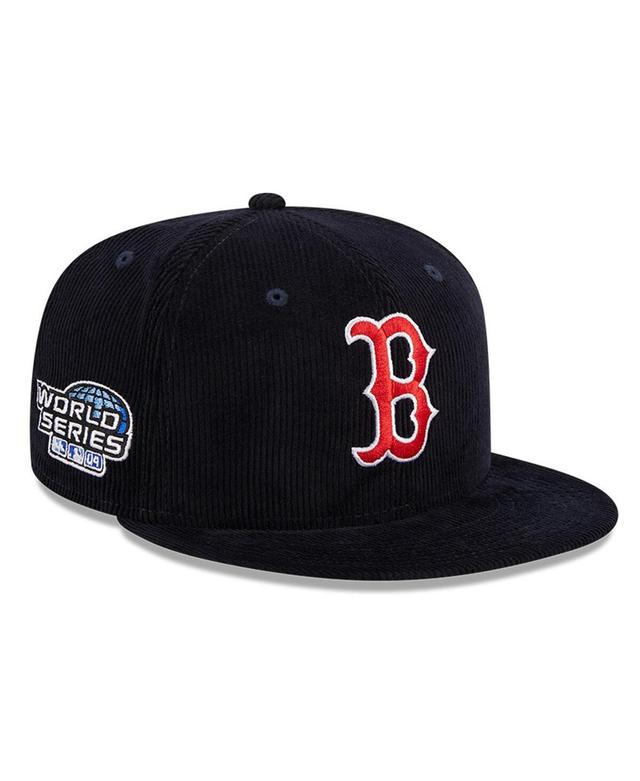 Mens New Era Boston Red Sox Throwback Corduroy 59FIFTY Fitted Hat Blue Product Image