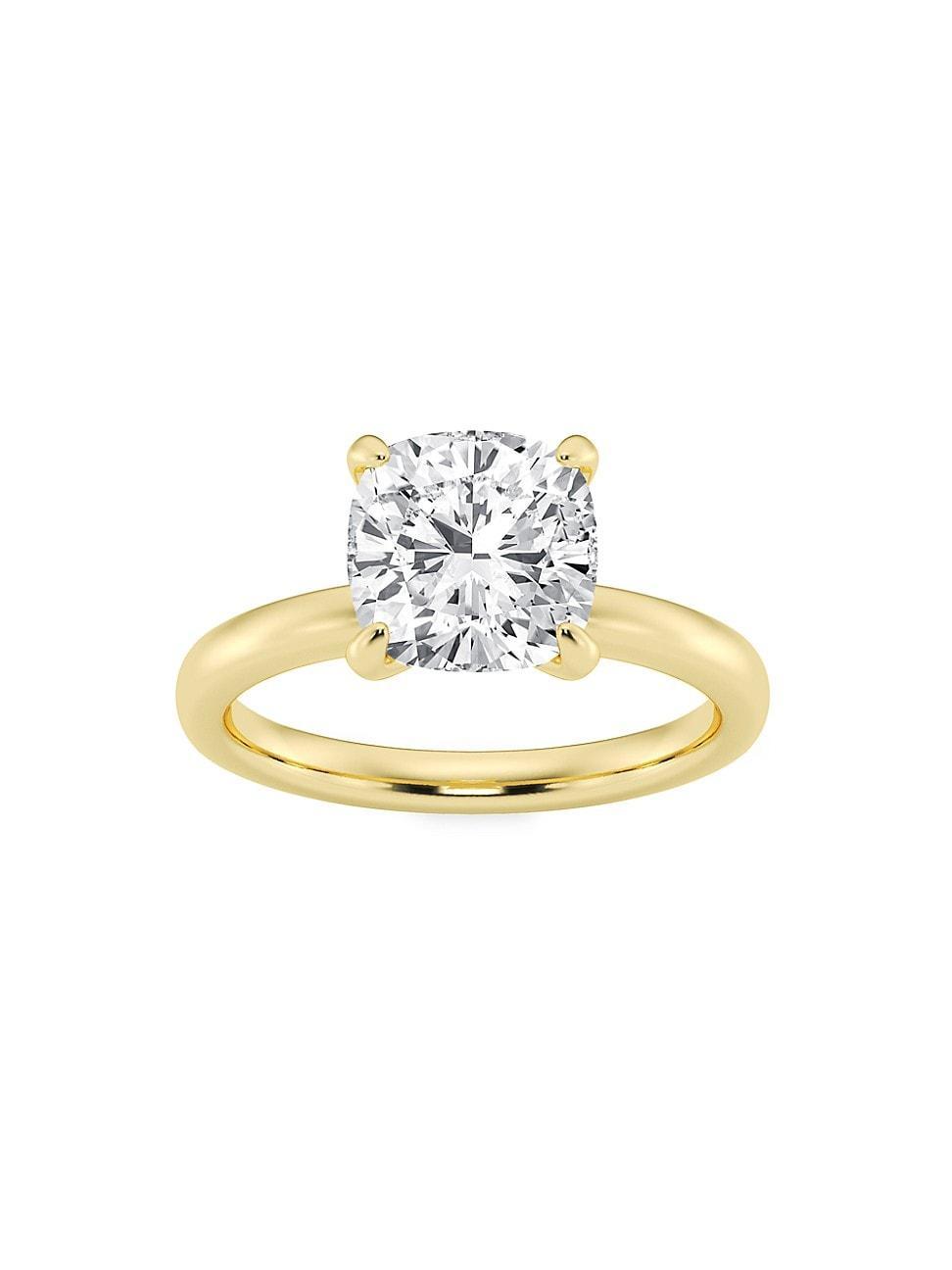 Womens 14K Yellow Gold & Cushion-Cut Lab-Grown Diamond Solitaire Ring/0.50-5.00 TCW Product Image