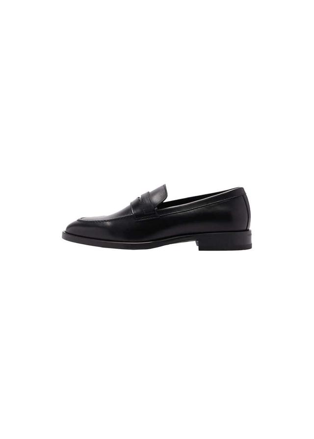 MANGO MAN - Aged-leather loafers blackMen Product Image