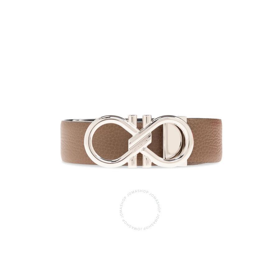 FERRAGAMO Salvatore  Gancini Reversible Belt In Brown Product Image