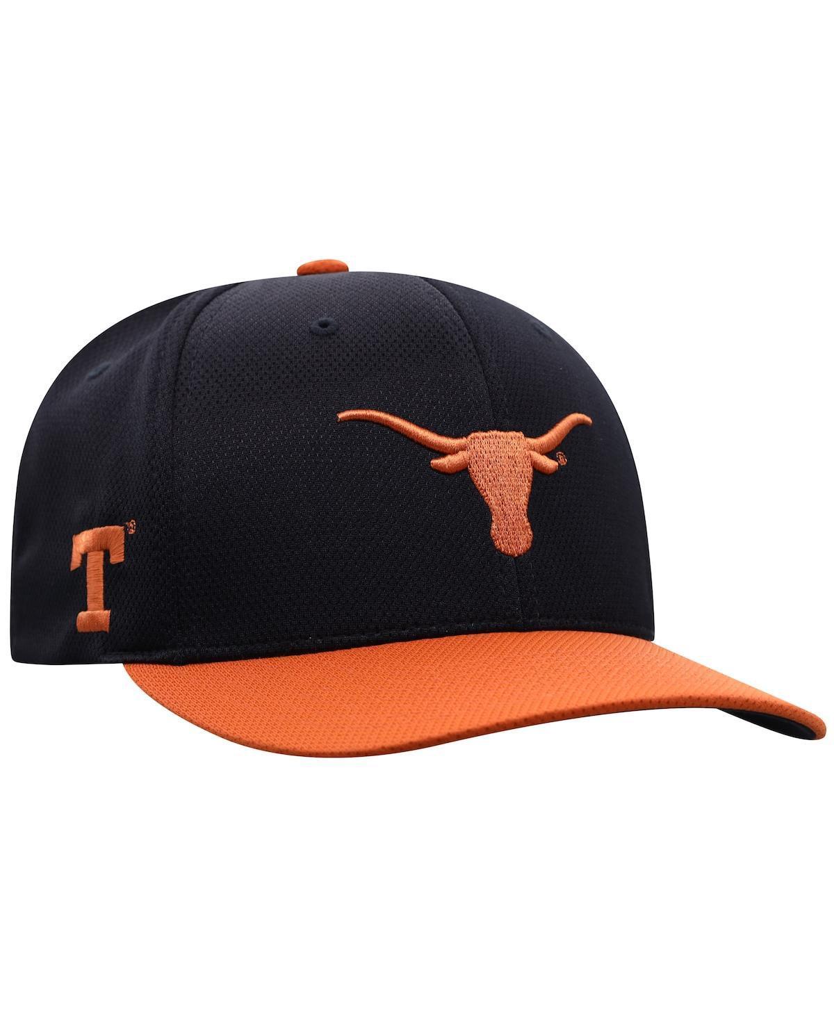 Mens Top of The World Black Texas Longhorns Two-Tone Reflex Hybrid Tech Flex Hat - Black Product Image