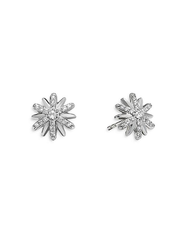 Womens Petite Starburst Stud Earrings with Pav Diamonds Product Image