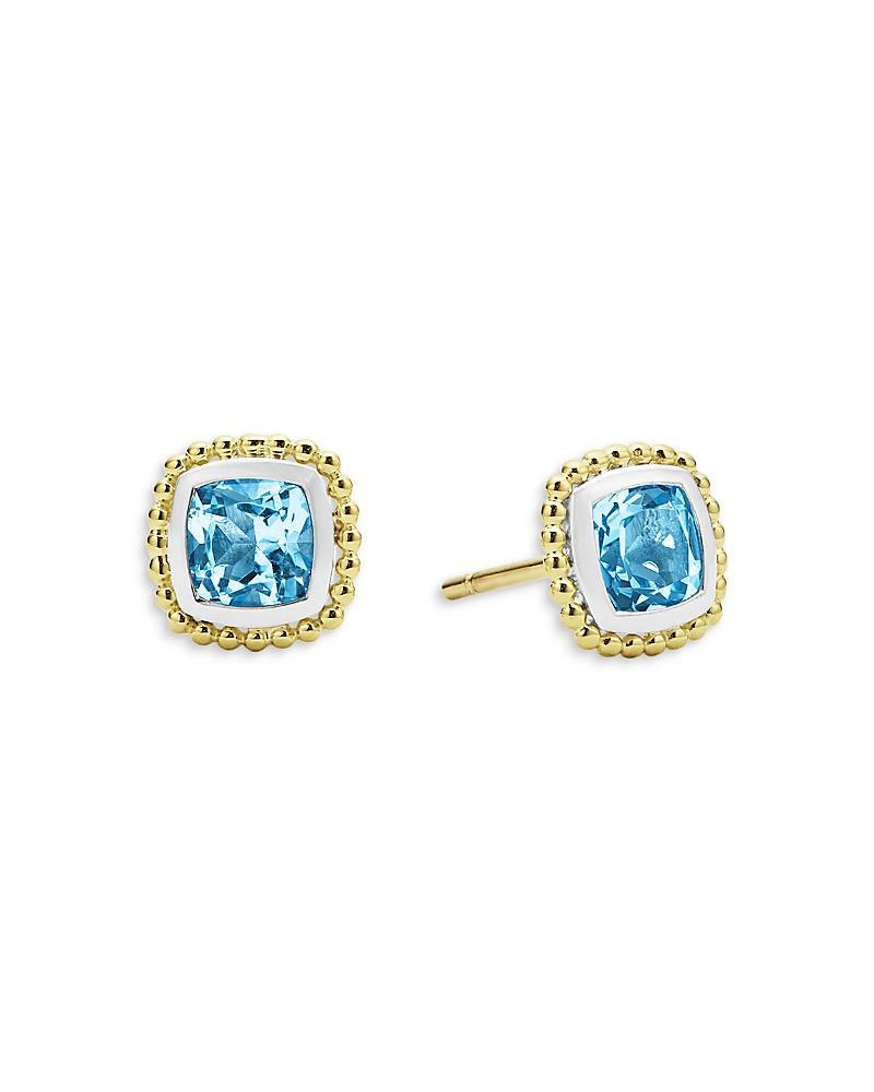 Lagos 18K Yellow Gold & Sterling Silver Rittenhouse Blue Topaz Stud Earrings Product Image