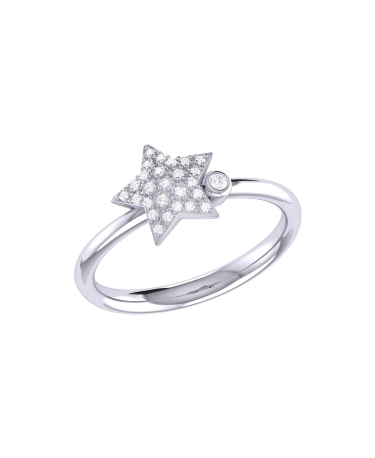 LuvMyJewelry Dazzling Star Bezel Design Sterling Silver Diamond Women Ring Product Image