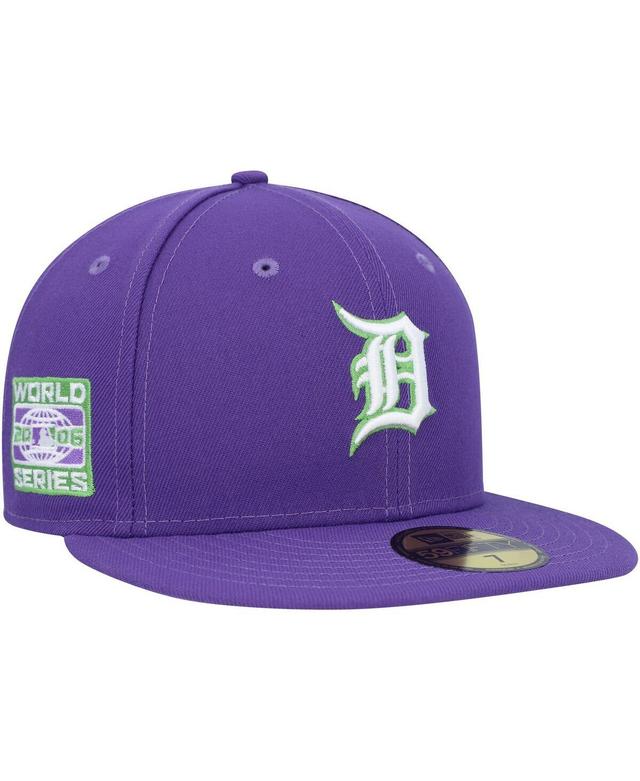 Men's New Era Purple Detroit Tigers Lime Side Patch 59FIFTY Fitted Hat Product Image