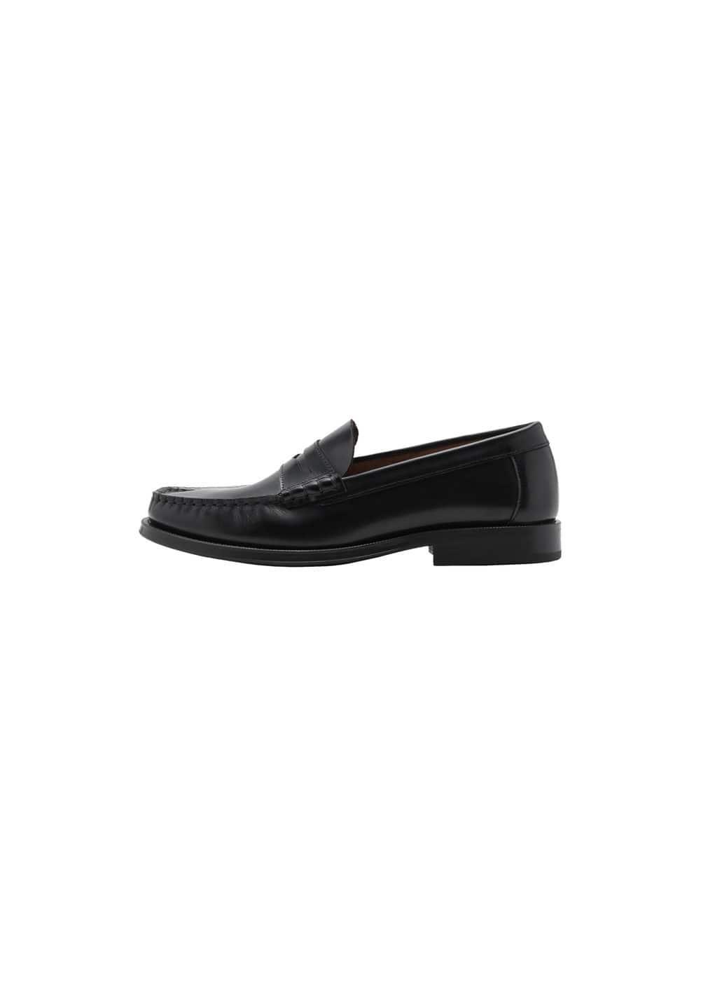 MANGO MAN - Aged-leather loafers blackMen Product Image