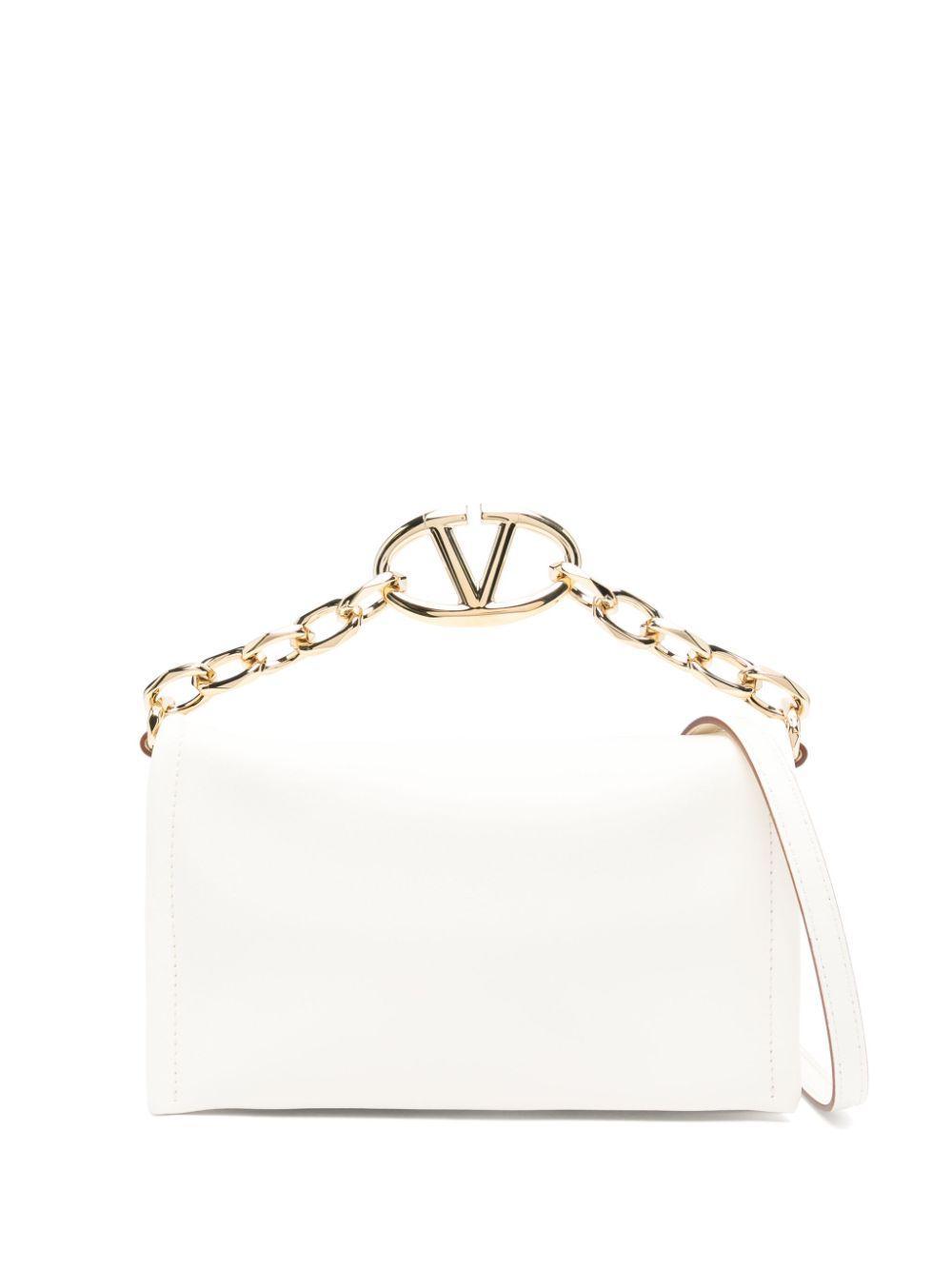 VALENTINO GARAVANI Stylish Mini Ivory Hobo Handbag With Signature Logo Detail In White Product Image