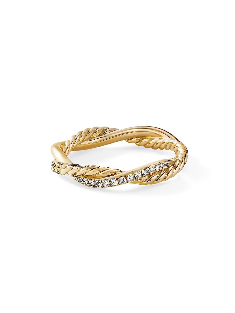 Womens Petite Infinity Twisted Ring In 18K Yellow Gold With Diamonds Product Image