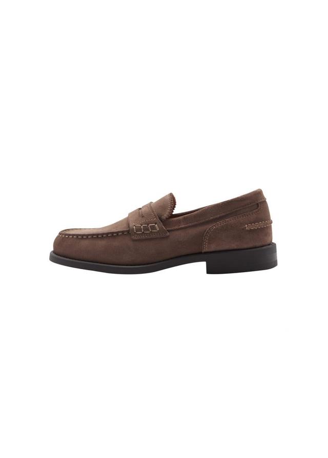 MANGO MAN - Suede leather loafers medium brownMen Product Image