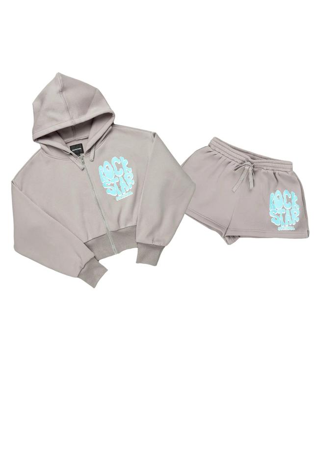 Sacoccia Grey Zip Up Short Set Female Product Image