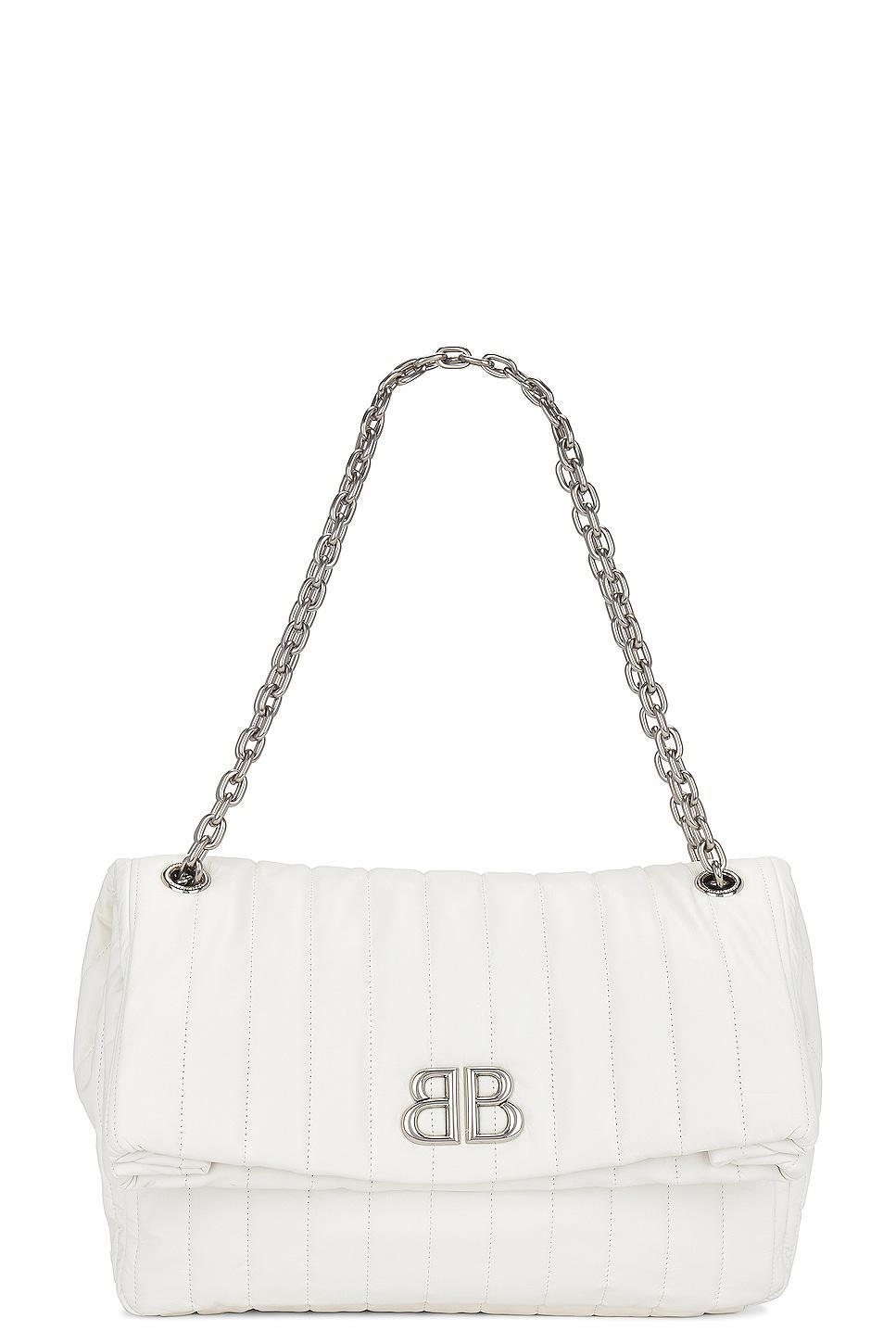 Balenciaga Monaco Medium Chain Bag in White Product Image