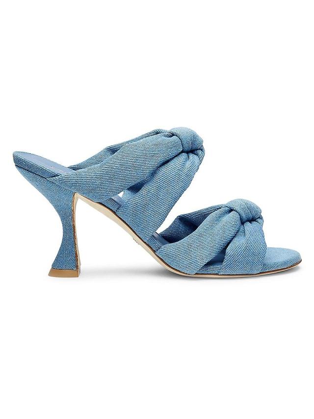 Womens Playa 85MM Knotted Denim Slides Product Image