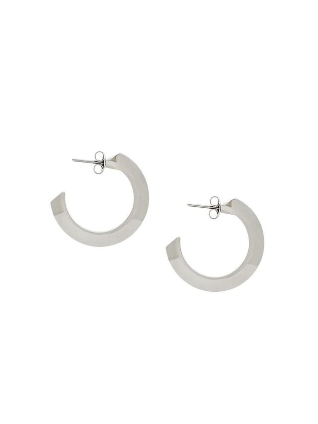 Womens Thick Hoop Earrings in Metal Product Image