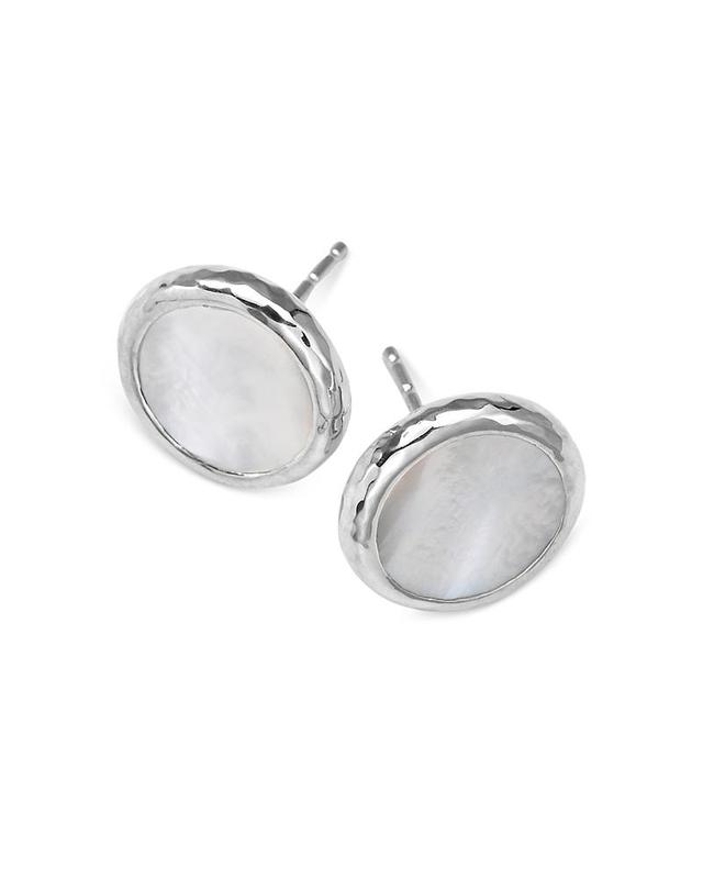 Womens Polished Rock Candy Sterling Silver & Mother-Of-Pearl Small Stud Earrings Product Image