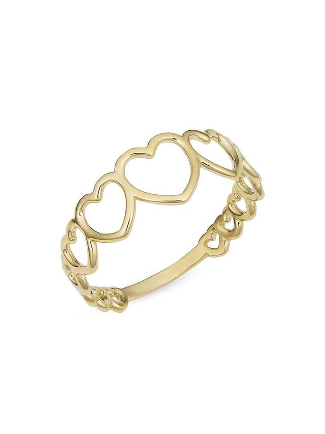 Womens 14K Yellow Gold Heart to Heart Ring Product Image