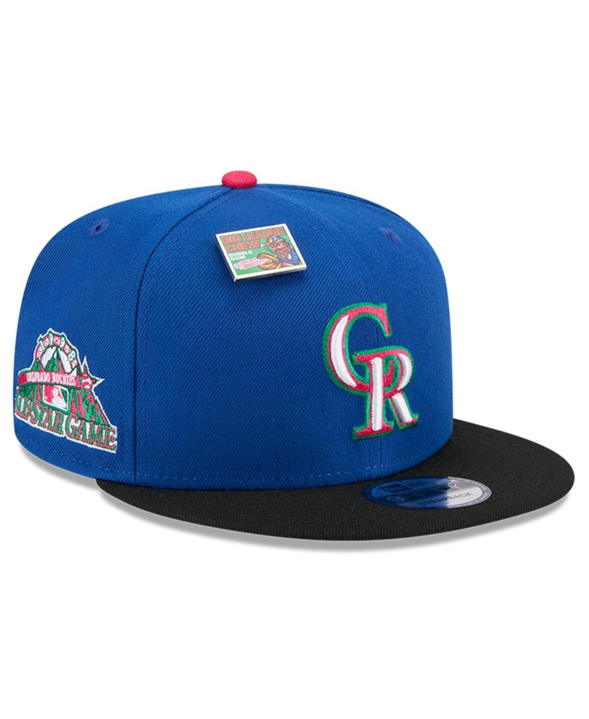 Mens New Era Royal/Black Colorado Rockies Watermelon Big League Chew Flavor Pack 9FIFTY Snapback Hat Product Image