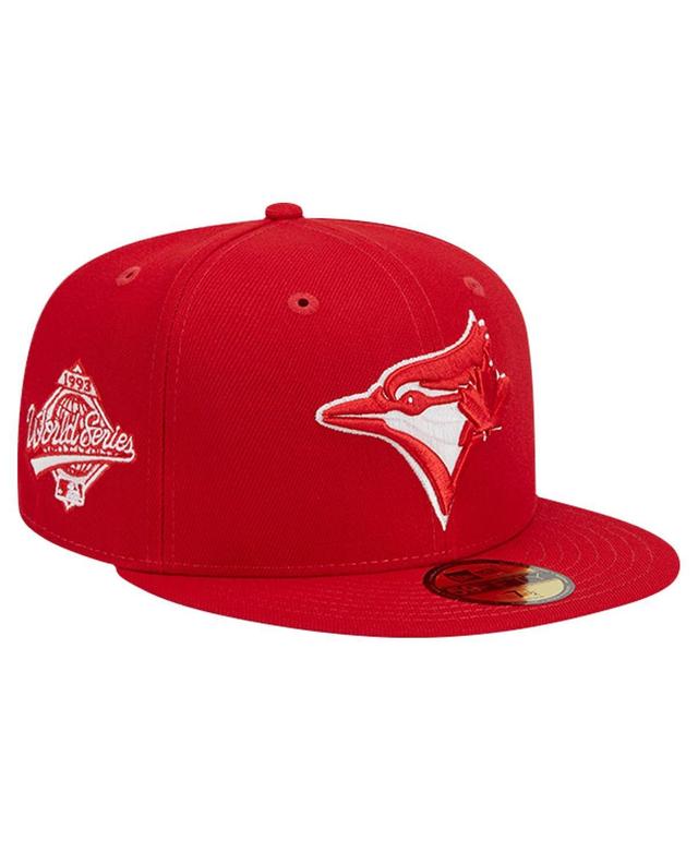 New Era Mens Red Toronto Blue Jays Logo 59FIFTY Fitted Hat Product Image