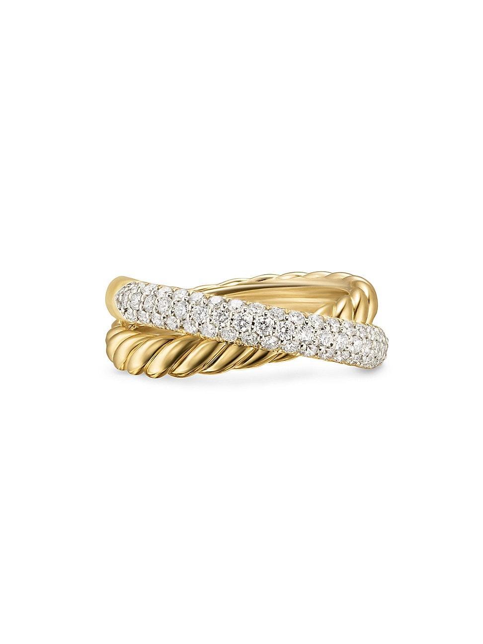 Womens Crossover Two Row Ring in 18K Yellow Gold Product Image