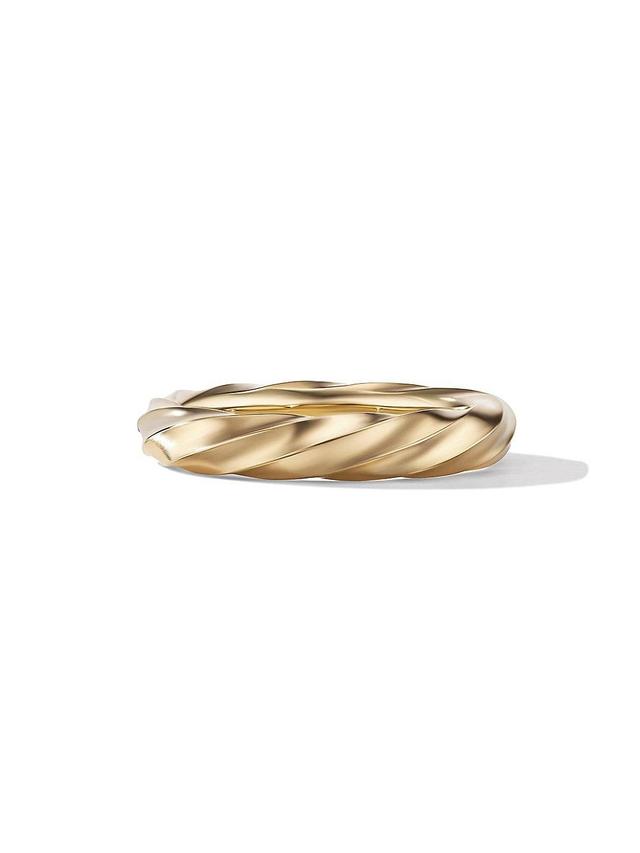 Womens Cable Edge Band Ring in 18K Yellow Gold, 4MM Product Image