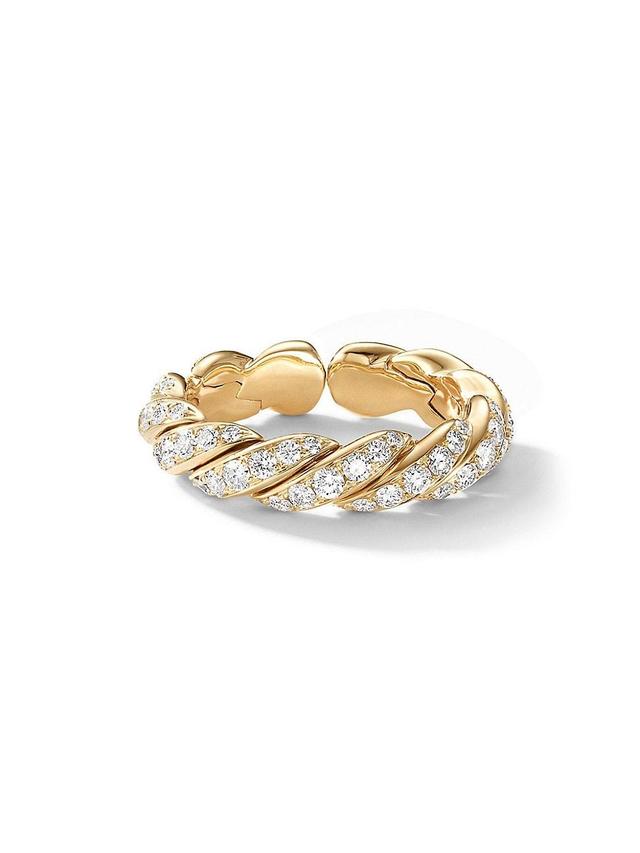 Womens Pavflex Band Ring in 18K Yellow Gold Product Image