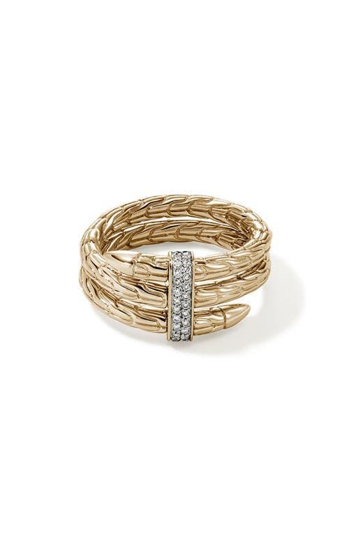 Womens Chain Classic Spear Double Coil 14K Yellow Gold & 0.12 TCW Diamond Ring Product Image