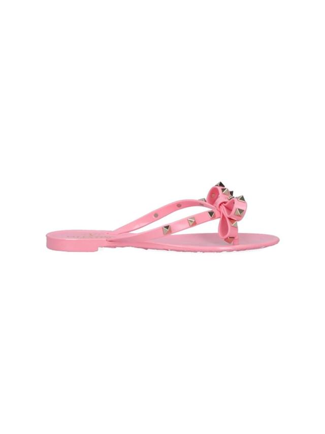 Rockstud Thong Sandals In Pink Product Image