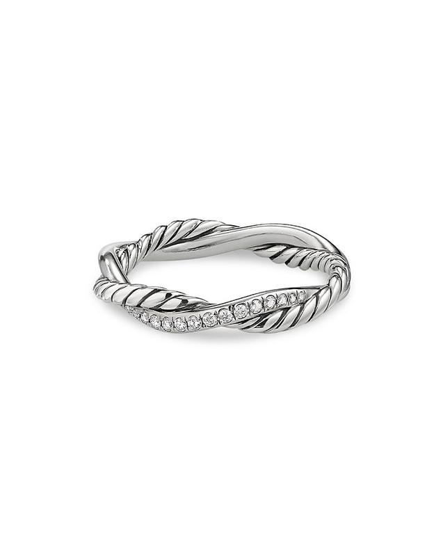 Womens Petite Infinity Band Ring with Pav Diamonds Product Image