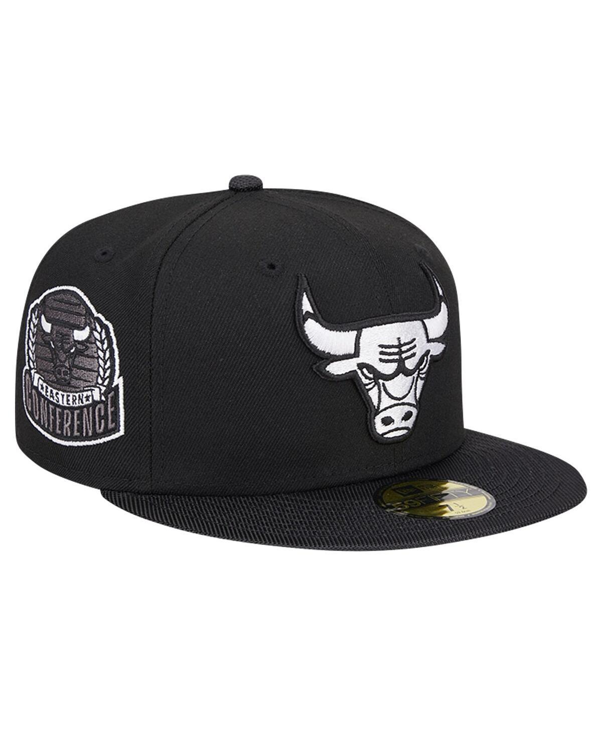 New Era Mens Black Chicago Bulls Active Satin Visor 59Fifty Fitted Hat Product Image