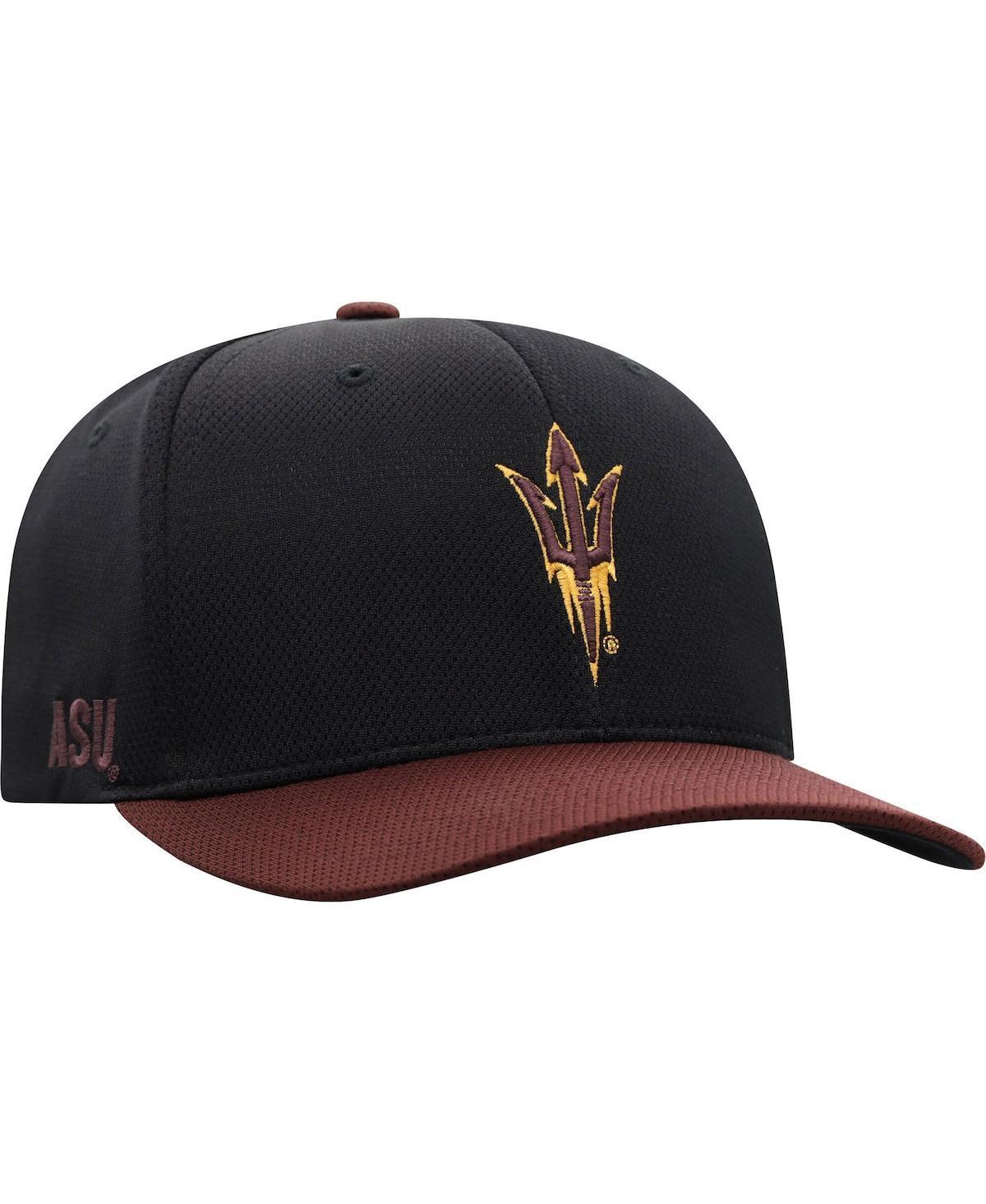 Mens Top of The World Black Arizona State Sun Devils Two-Tone Reflex Hybrid Tech Flex Hat - Black Product Image