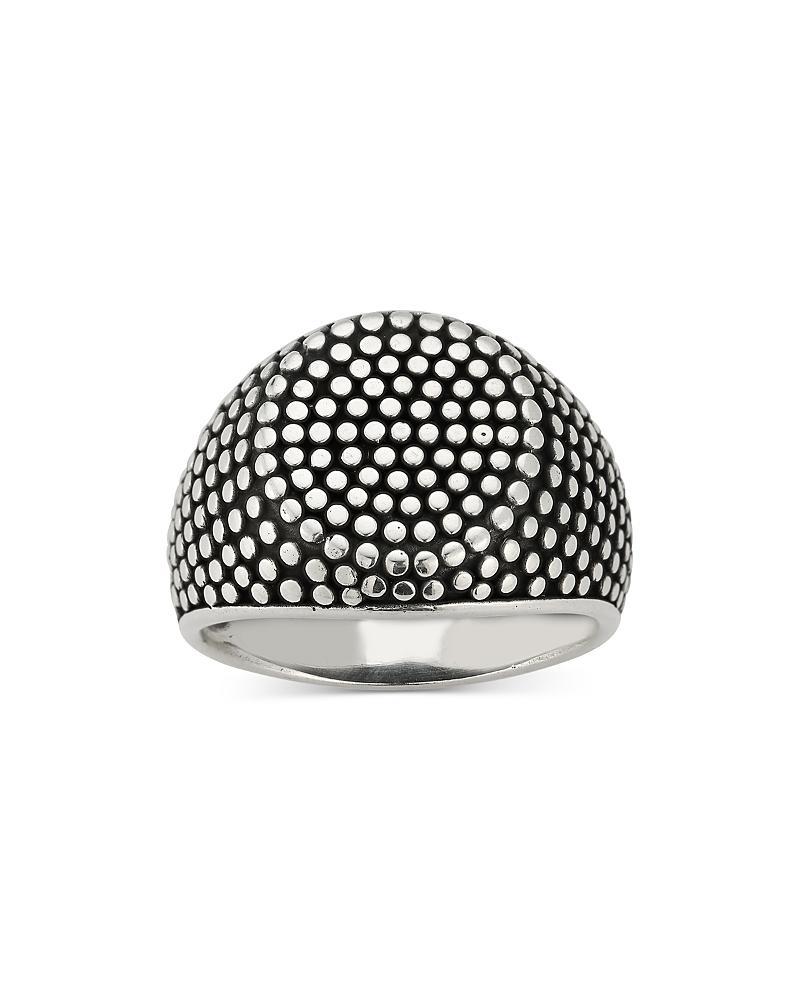 Milanesi And Co Mens Sterling Silver Bead Texture Signet Ring Product Image