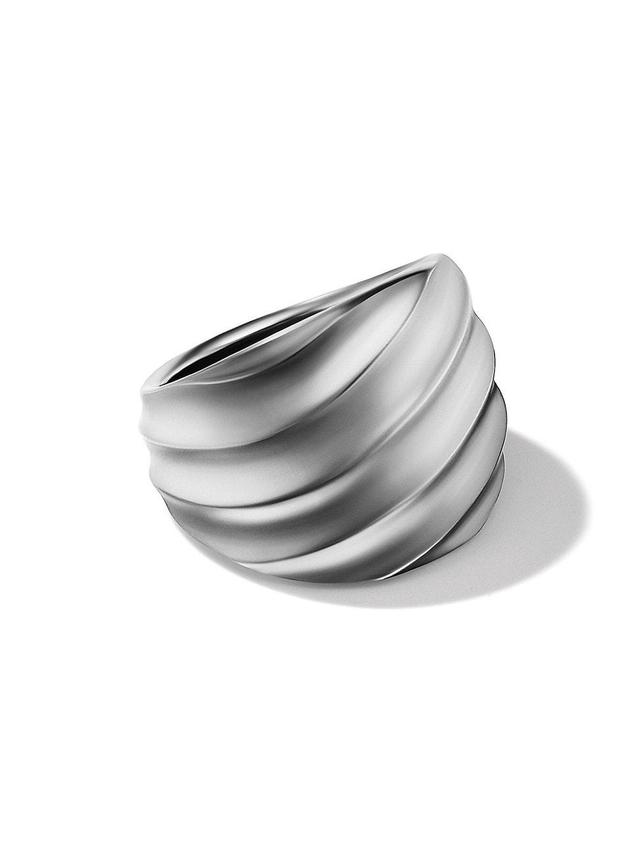 Womens Cable Edge Saddle Ring in Recycled Sterling Silver, 18.8mm Product Image