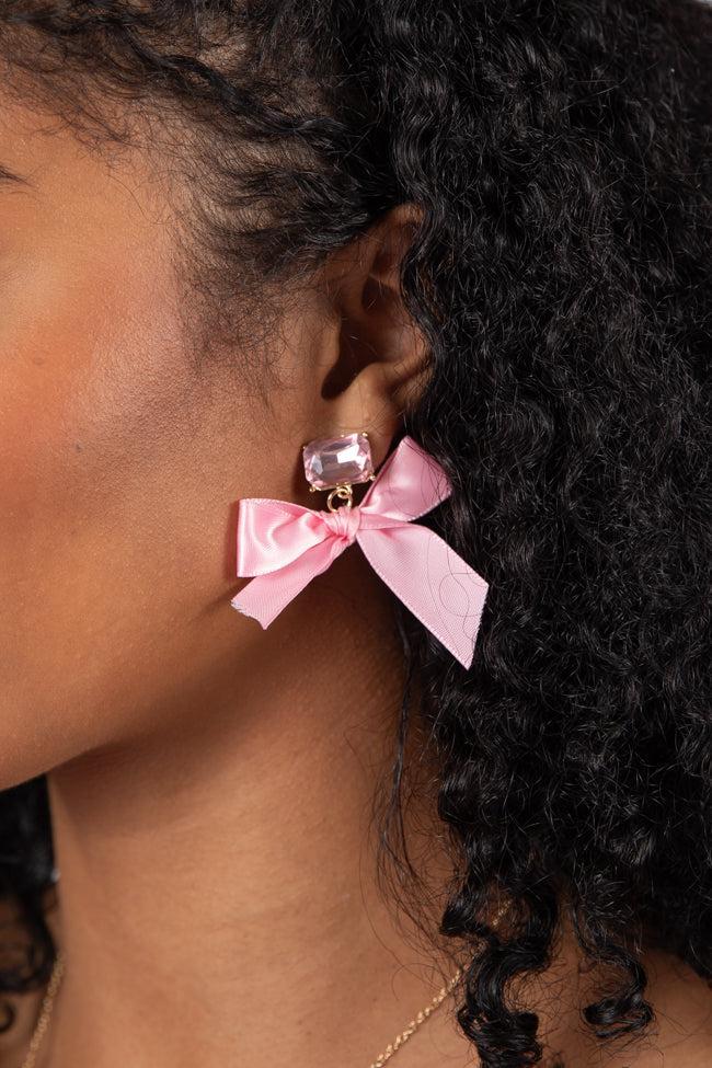 Pink Bow Earrings SALE Product Image