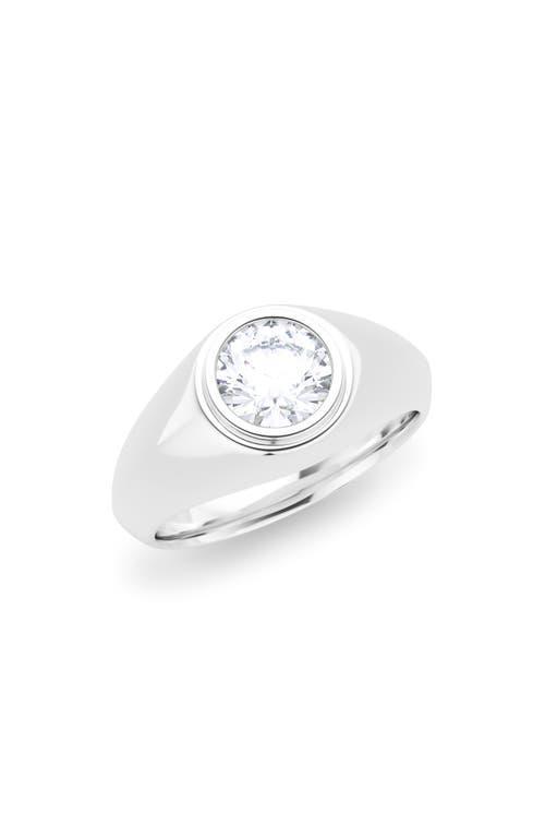 HauteCarat Mens Round Brilliant Lab Created Diamond Signet Ring Product Image