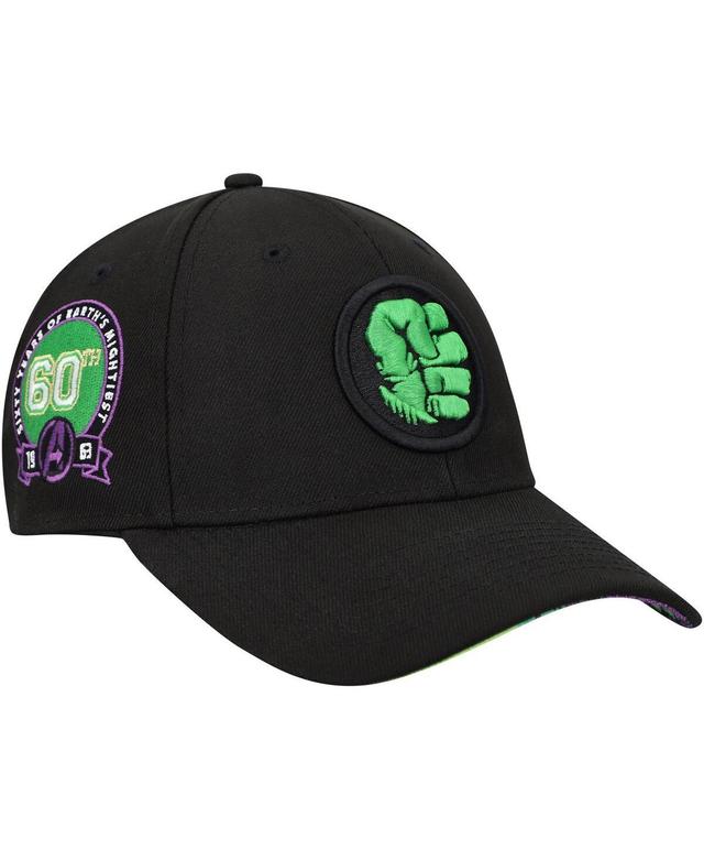 Mens Black The Hulk 60th Anniversary Comic Undervisor Adjustable Hat Product Image