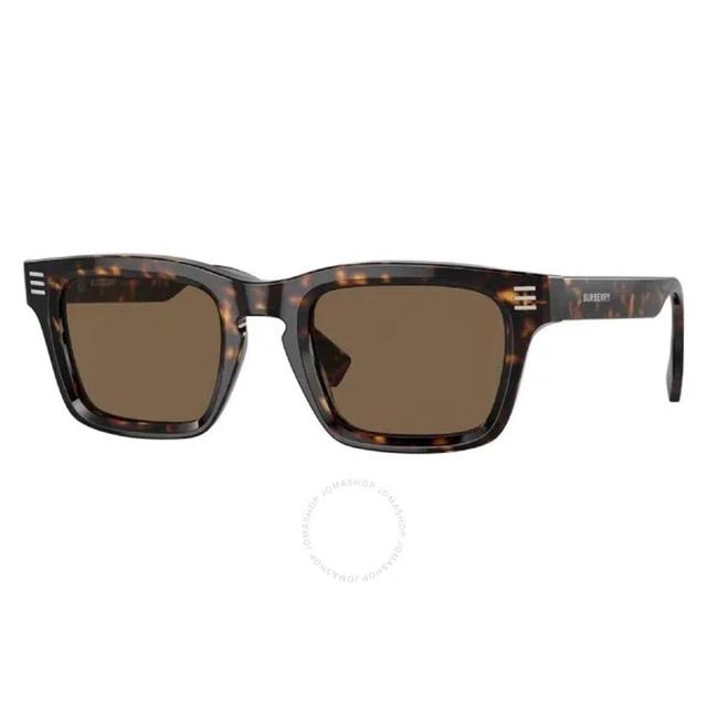 Dark Brown Rectangular Men's Sunglasses Be4403 300273 51 In Brown / Dark Product Image