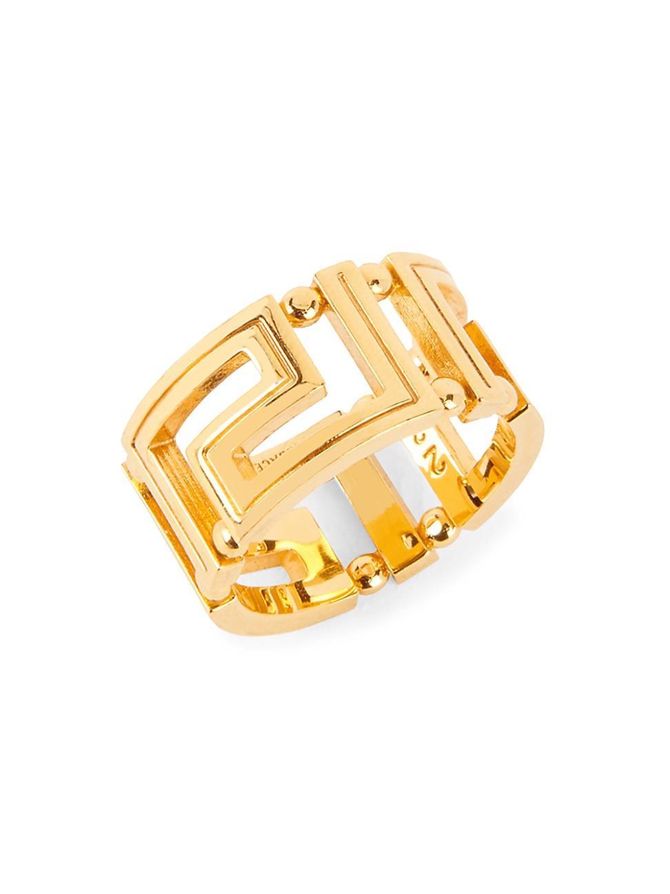 Womens Goldtone Greca Ring Product Image