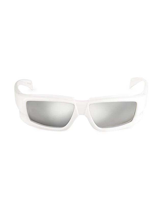 Rick Owens Men's Rick Rectangle Sunglasses  - CREAM/SILVER Product Image
