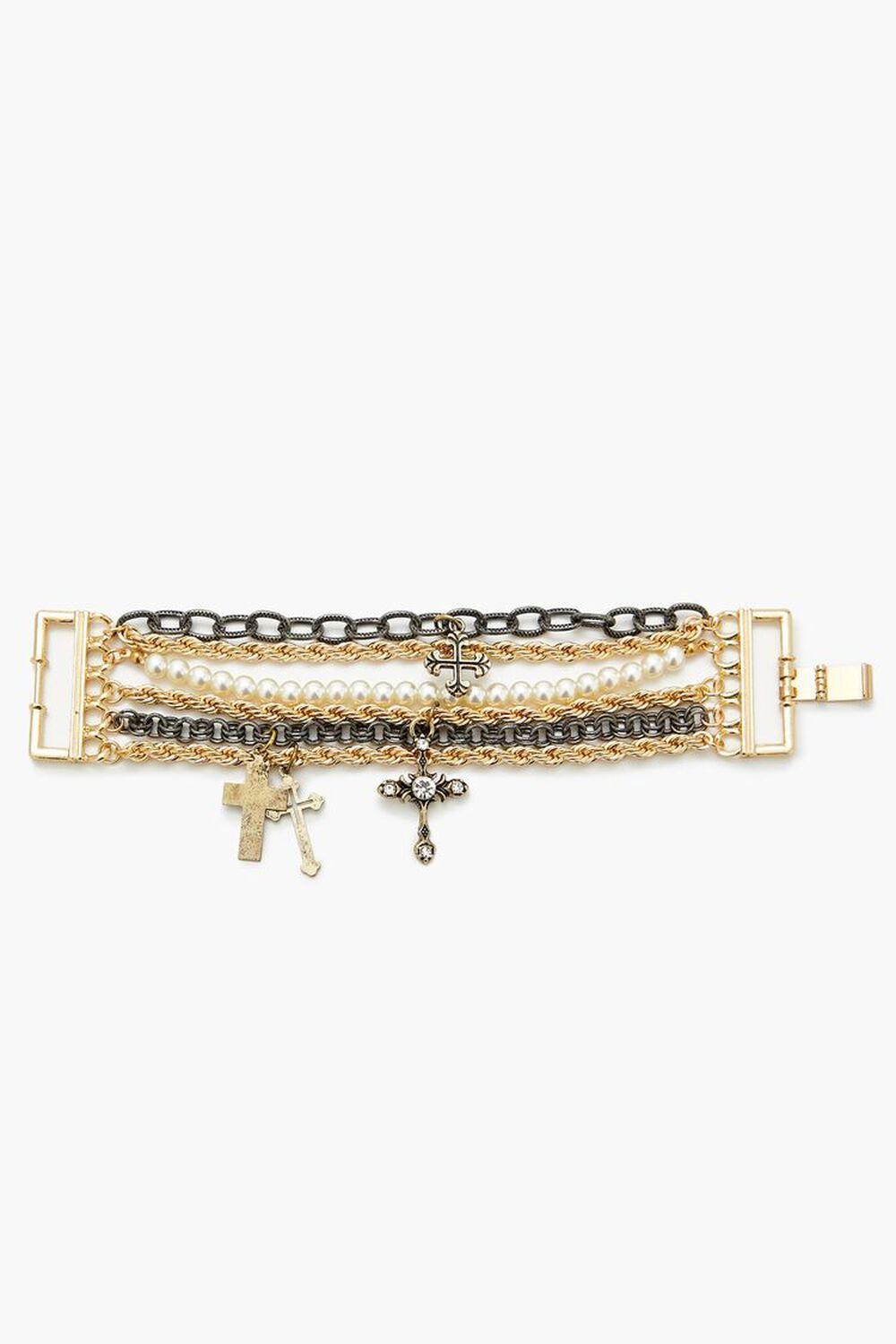 Tiered Cross Charm Bracelet | Forever 21 Product Image