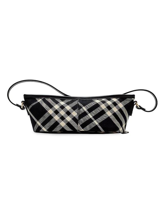 Womens Mini Check Cotton Twill Shoulder Bag Product Image