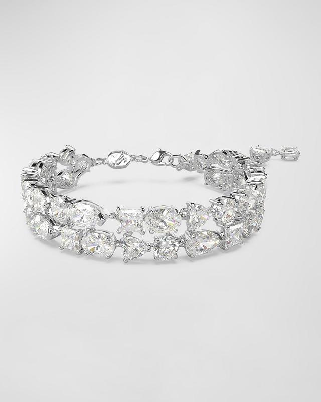 Swarovski Mesmera Mixed Cut Double Row Bracelet in Rhodium Plated Product Image