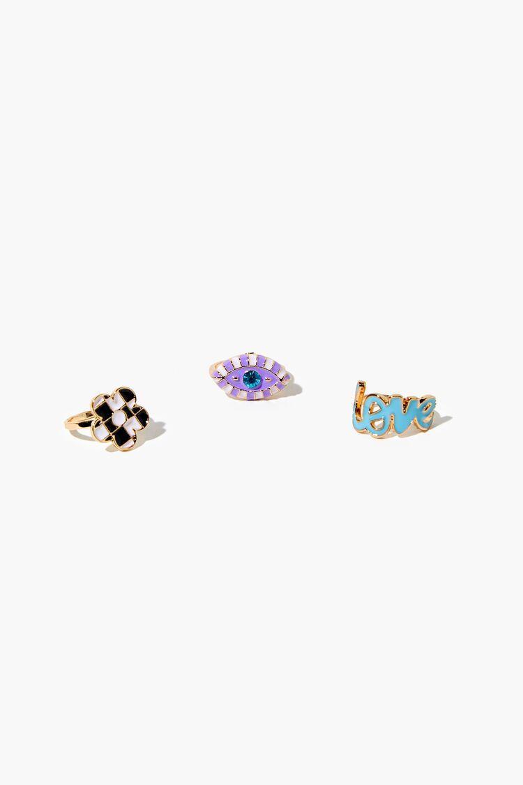 Flower & Evil Eye Ring Set | Forever 21 Product Image