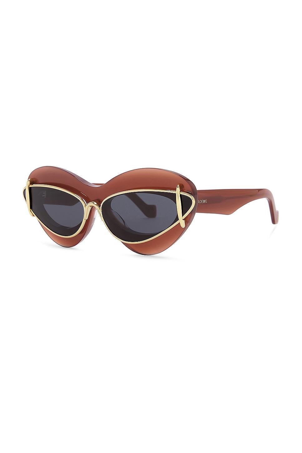 Double Frame Mixed-Media Cat-Eye Sunglasses Product Image