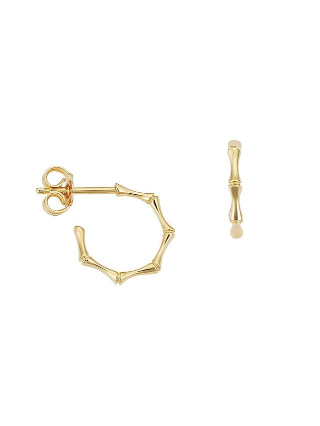 Womens 14K Yellow Solid Gold Amalfi Mini Hoops Product Image