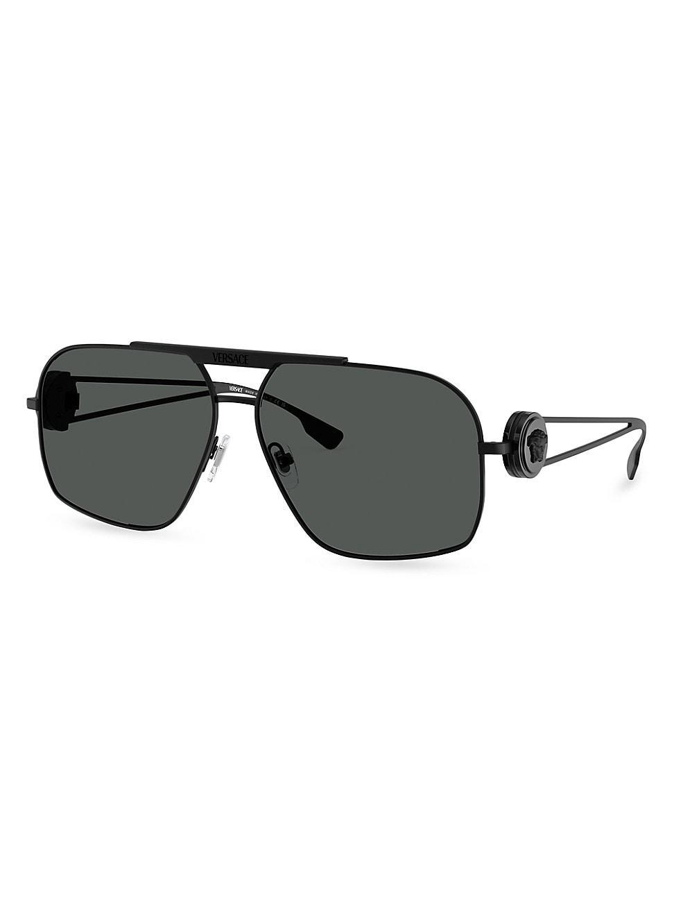 Mens Double-Bridge Metal Aviator Sunglasses Product Image